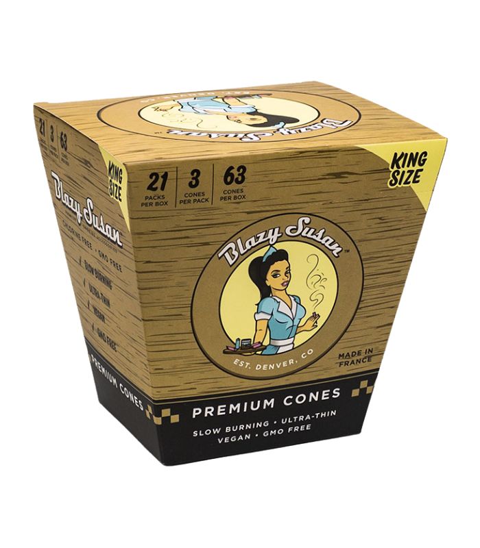 BLAZY SUSAN CONES KING SIZE 21 PACKS - CAFE