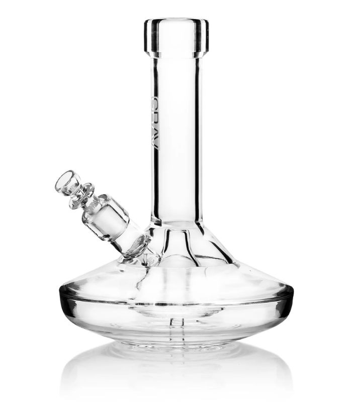 GRAV SMALL WIDE BASE WATERPIPE -  CLEAR