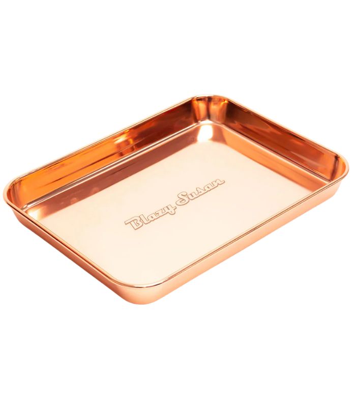 BLAZY SUSAN ROLLING TRAY STAINLESS STEEL - ROSE GOLD