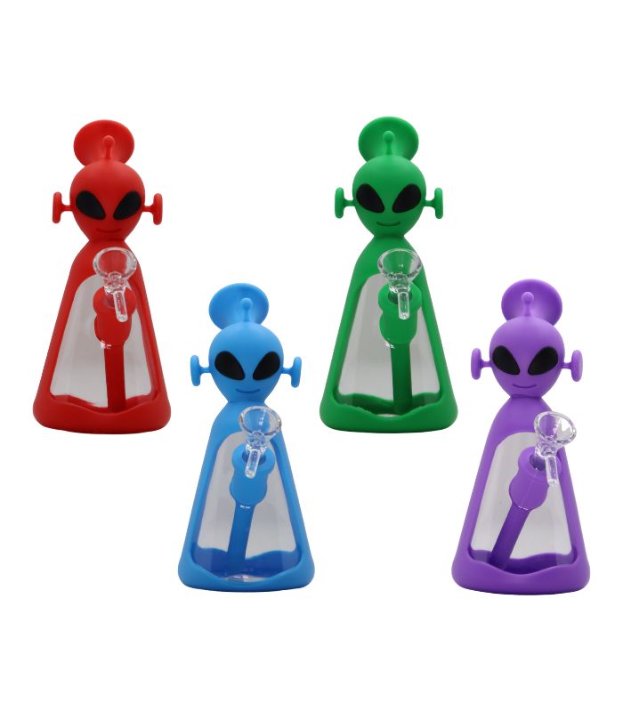 BONG DE SILICON ALIEN 7”- COLORES VARIADOS
