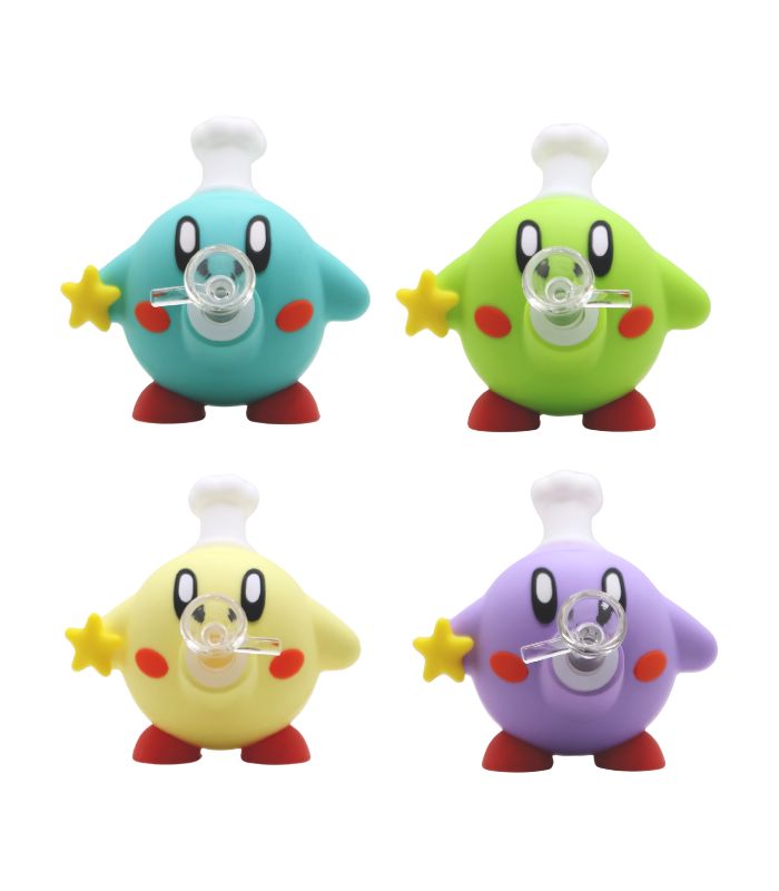 BONG DE SILICON KIRBY 4”- COLORES VARIADOS