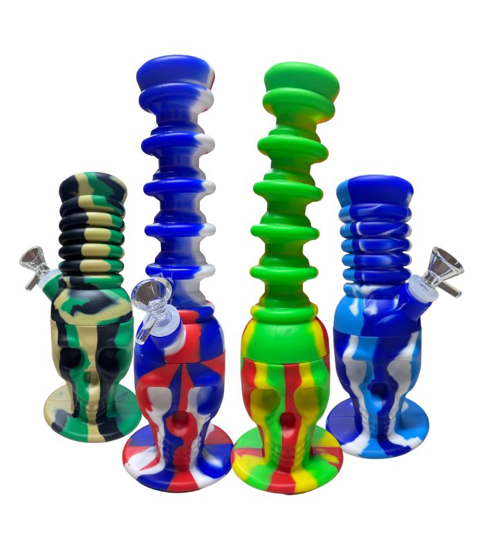 BONG DE SILICON SKULL 11" - COLORES VARIADOS