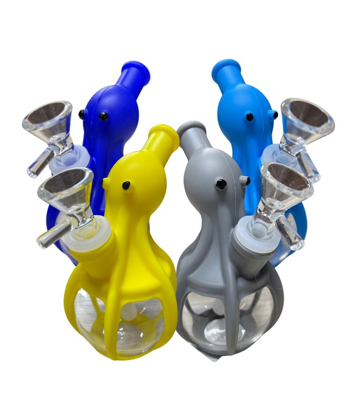 BONG DE SILICON OCTOPUS 5" - COLORES VARIADOS