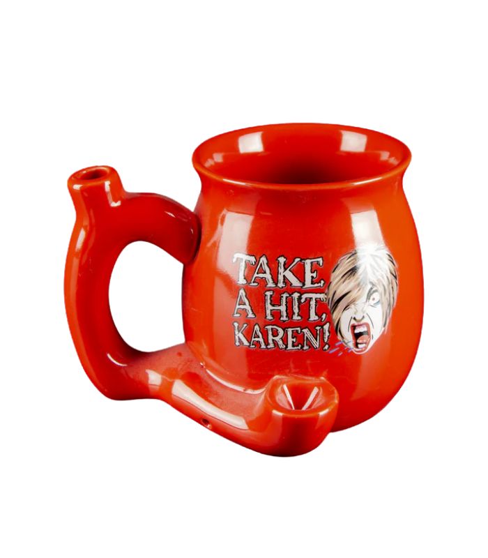 TAZA DE CERÁMICA CON PIPA - TAKE A HIT KAREN