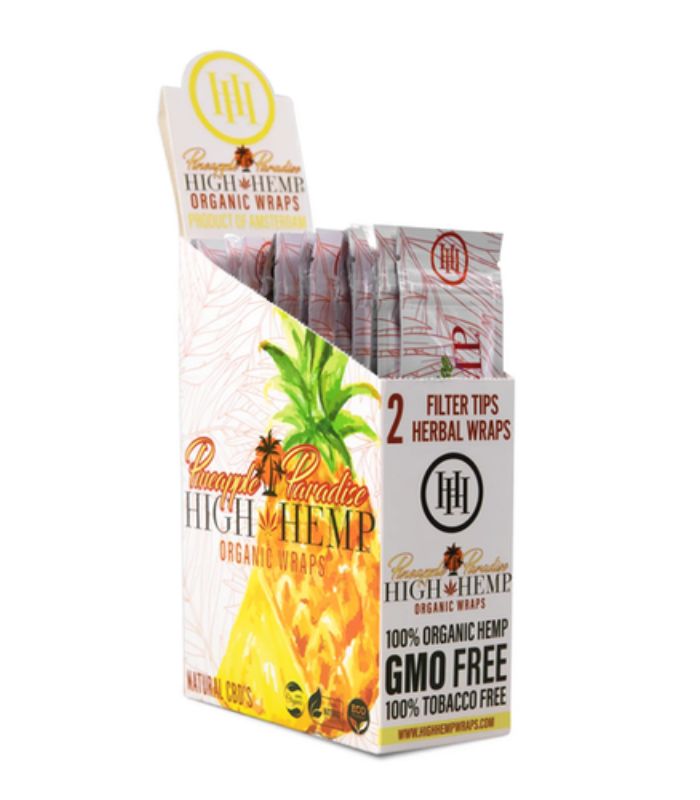 HIGH HEMP ORGANIC WRAPS  25 PACKS / 2 BLUNTS - PINEAPPLE PARADISE