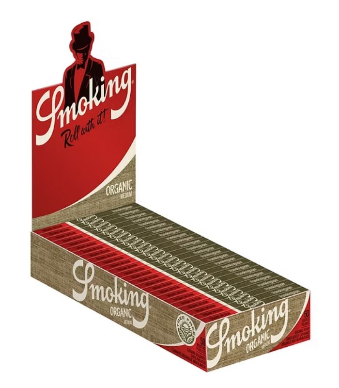 SMOKING ORGANIC MEDIUM SIN TIPS - 25 PACKS / 50 PAPELES