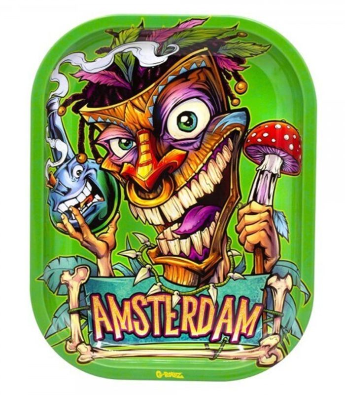 G-ROLLZ TRAY METAL SMALL TIKI AMSTERDAM - 18 X 14 CM