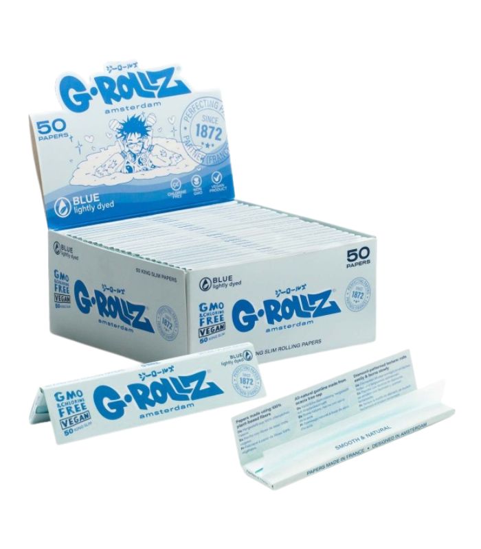G-ROLLZ PAPERS K/S BLUE LIGHTLY DYED - 50 PACKS