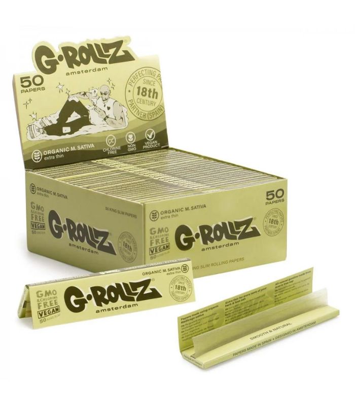 G-ROLLZ PAPERS K/S ORGANIC M. SATIVA EXTRA THIN - 50 PACKS