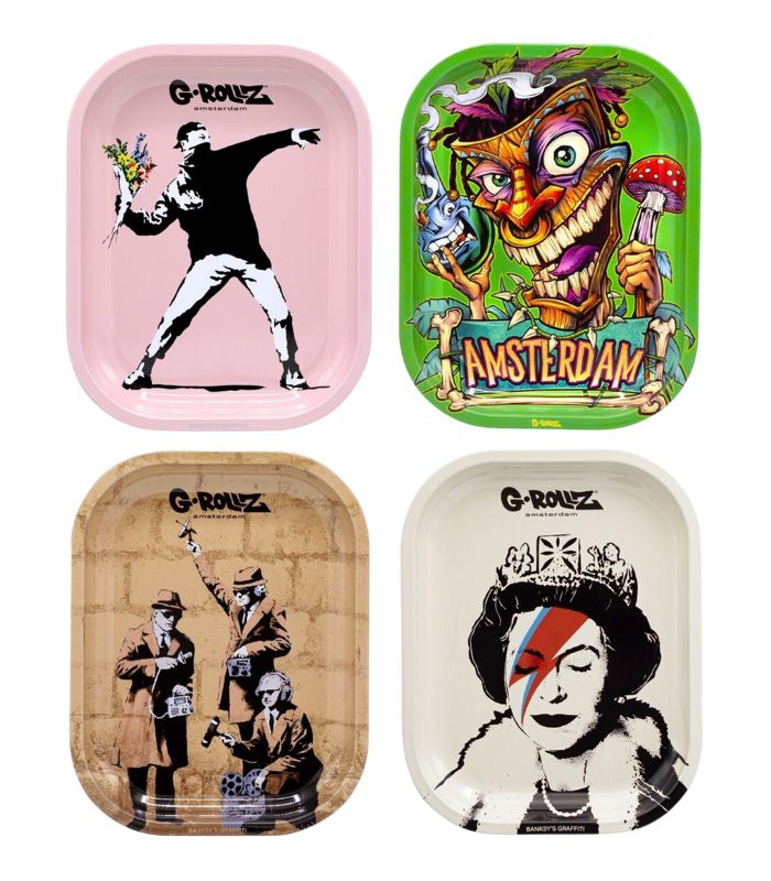 G-ROLLZ TRAY METAL SMALL AMSTERDAM BANKSY - 18 X 14 CM
