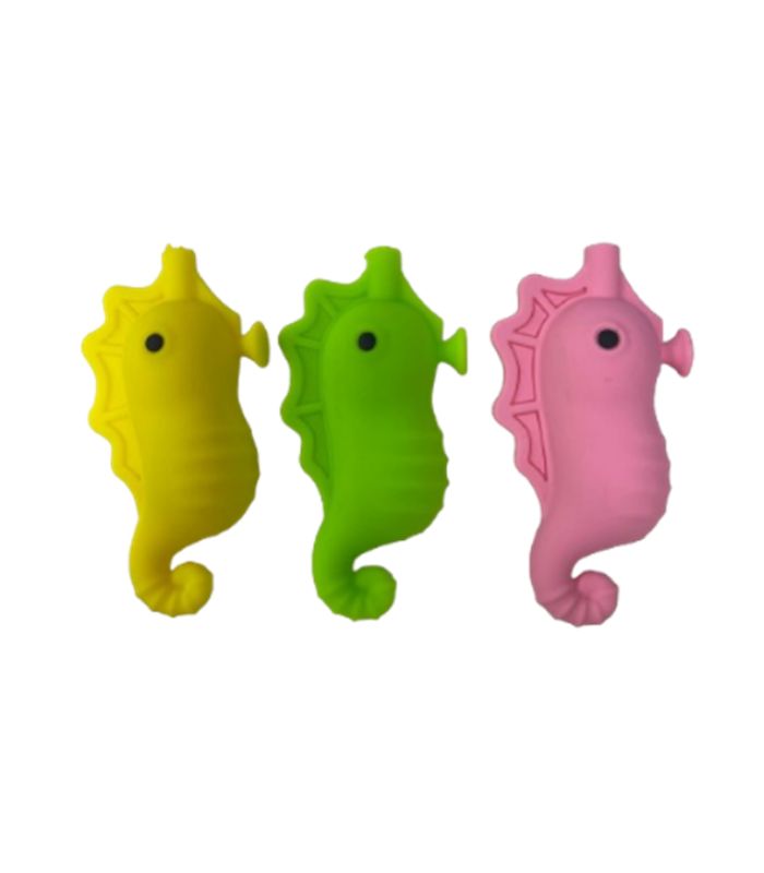PIPA DE SILICON 4” CABALLO DE MAR - AMARILLO