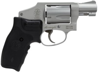 Smith & Wesson 163811 Model 642 Airweight 38 Special + P Stainless Steel 1.88" Barrel & 5rd Cylinder, Matte Silver Aluminum Alloy J-Frame, Includes Crimson Trace LG-305 Lasergrip