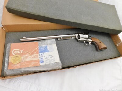 NEW, UNFIRED, 1980 Colt SAA Buntline 12 Inch Nickel 45LC