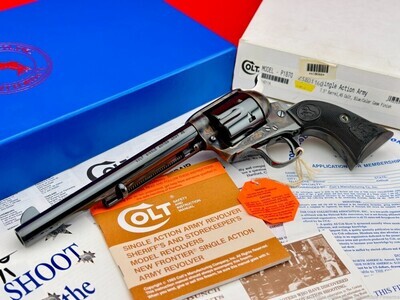 UNFIRED, 1996 Custom Shop Colt SAA 7 1/2&quot; 45 Colt *DELUXE ROYAL BLUE &amp; CCH* FACTORY CCS MIRROR POLISHED ROYAL BLUE FINISH