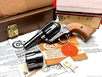 UNFIRED, 1980 Colt SAA Sheriff 3" 44 CAL & 44-40 *ROYAL BLUE & DUAL CYLINDER*