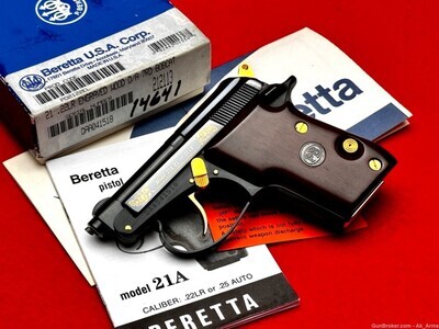 Beretta Model 21A EL Bobcat .22LR In Box *FACTORY GOLD ENGRAVED*