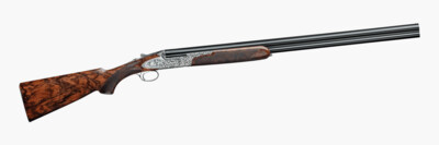Rizzini USA 61021229 Grand Regal Extra Full Size 12 Gauge Break Open 2.75" 2rd, 29" Black Over/Under Chrome Lined Barrel, Coin Anodized Silver Engraved Game Scene Steel Receiver, Fixed Pistol Grip, Gr