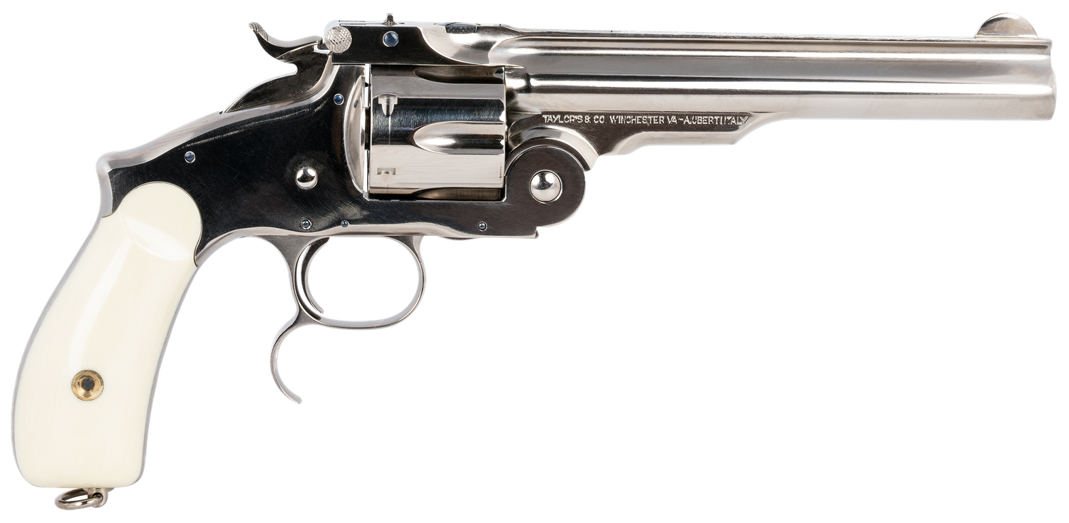 Taylors &amp; Company 550692 Russian 45 Colt (LC) Caliber with 6.50&quot; Barrel, 6rd Capacity Cylinder, Overall Nickel-Plated Finish Steel &amp; Ivory Synthetic Grip
