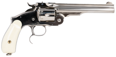 Taylors & Company 550692 Russian 45 Colt (LC) Caliber with 6.50" Barrel, 6rd Capacity Cylinder, Overall Nickel-Plated Finish Steel & Ivory Synthetic Grip Taylors & Company 550692 Russian 45 Colt (LC) Caliber with 6.50" Barrel, 6rd Capacity Cylinder, Overall Nickel-Plated Finish Steel & Ivory Synthetic Grip