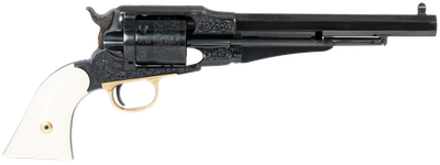 Taylors & Company 550761 Remington Conversion LawDawg 45 Colt (LC) Caliber with 8" Barrel, 6rd Capacity Cylinder, Overall Blued Engraved Finish Steel & 2-Piece Ivory Grip Taylors & Company 550761 Remington Conversion LawDawg 45 Colt (LC) Caliber with 8" Barrel, 6rd Capacity Cylinder, Overall Blued Engraved Finish Steel & 2-Piece Ivory Grip