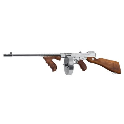 THOMPSON 1927A1 DELUXE CARBINE .45 CAL W/50RD DRUM &amp; 20RD MAG CHROME PLATED