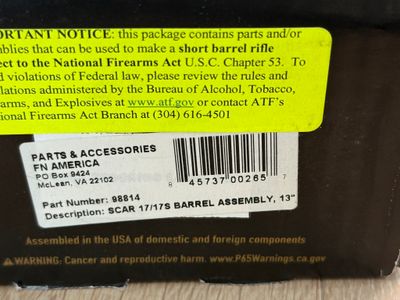 NIB, FN Scar 17S &amp; 16S Barrel Assembly 308 Win