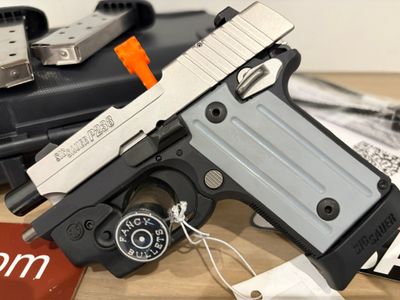 SIG SAUER P238 TSS 380ACP 2TNE SLITE CA 238-380-TSS2-CA | TWO-TONE WITH Sig Sauer Trigger Guard Red Beam Laser For P238 Ambidextrous Switch . 380 ACP