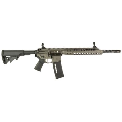 LWRC, SIX8-A5, Semi-automatic Rifle, AR, 6.8 SPC, 16.1" Cold Hammer Forged Spiral Barrel, Threaded 5/8X24, A2 Birdcage Flash Hider, Tungsten Gray, LWRCI Adjustable Compact Stock, Magpul MOE Plus Grip,