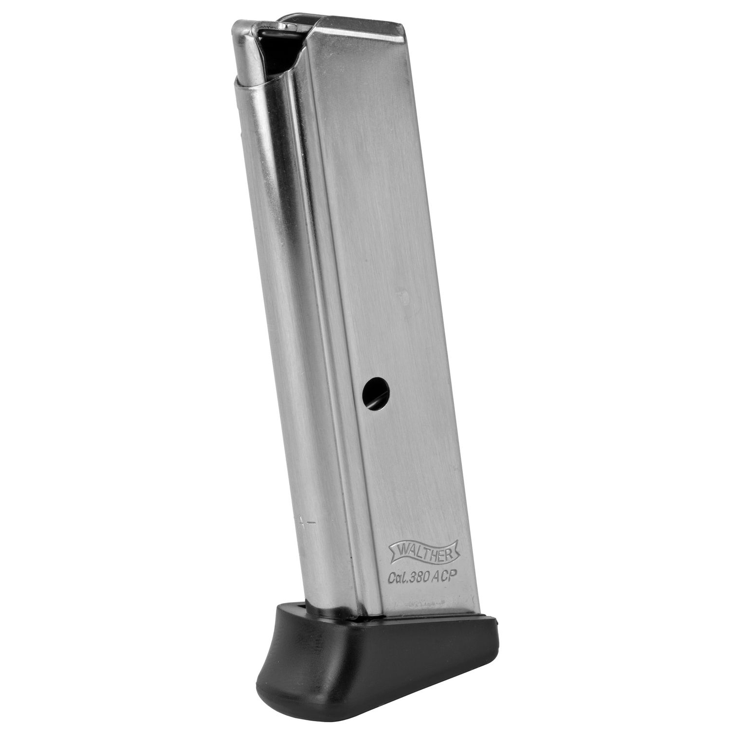 2 of Walther, Magazine, 380ACP, 7 Rounds, Fits PPK/S, with Finger Rest, Nickel Finish.-NEW IN POLY BAG.