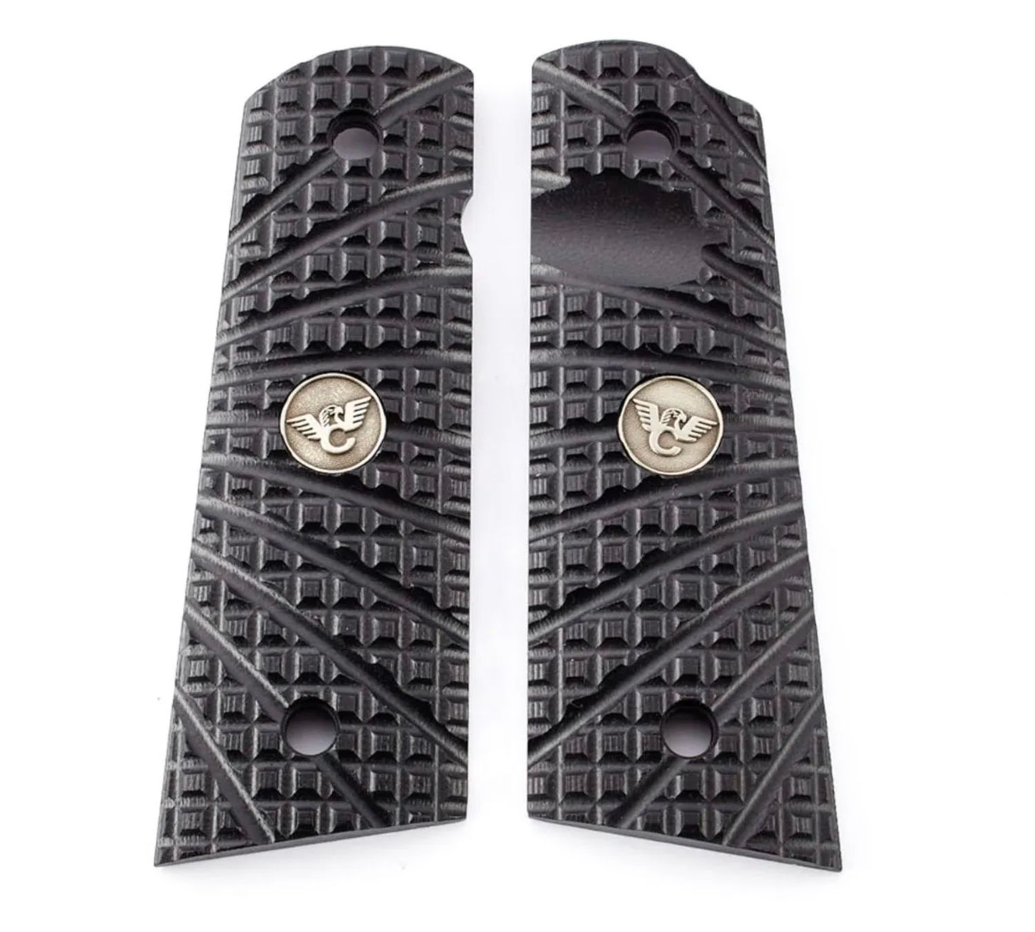 WILSON COMBAT, 1911, FULL-SIZE, TRAK STARBURST, G10, BLACK, FLAT BOTTOM