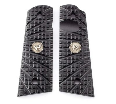 WILSON COMBAT, 1911, FULL-SIZE, TRAK STARBURST, G10, BLACK, FLAT BOTTOM