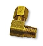 Male Adapter Elbow Brass Fitting, 3/8-24 UNF to 1/8'' N.P.T.