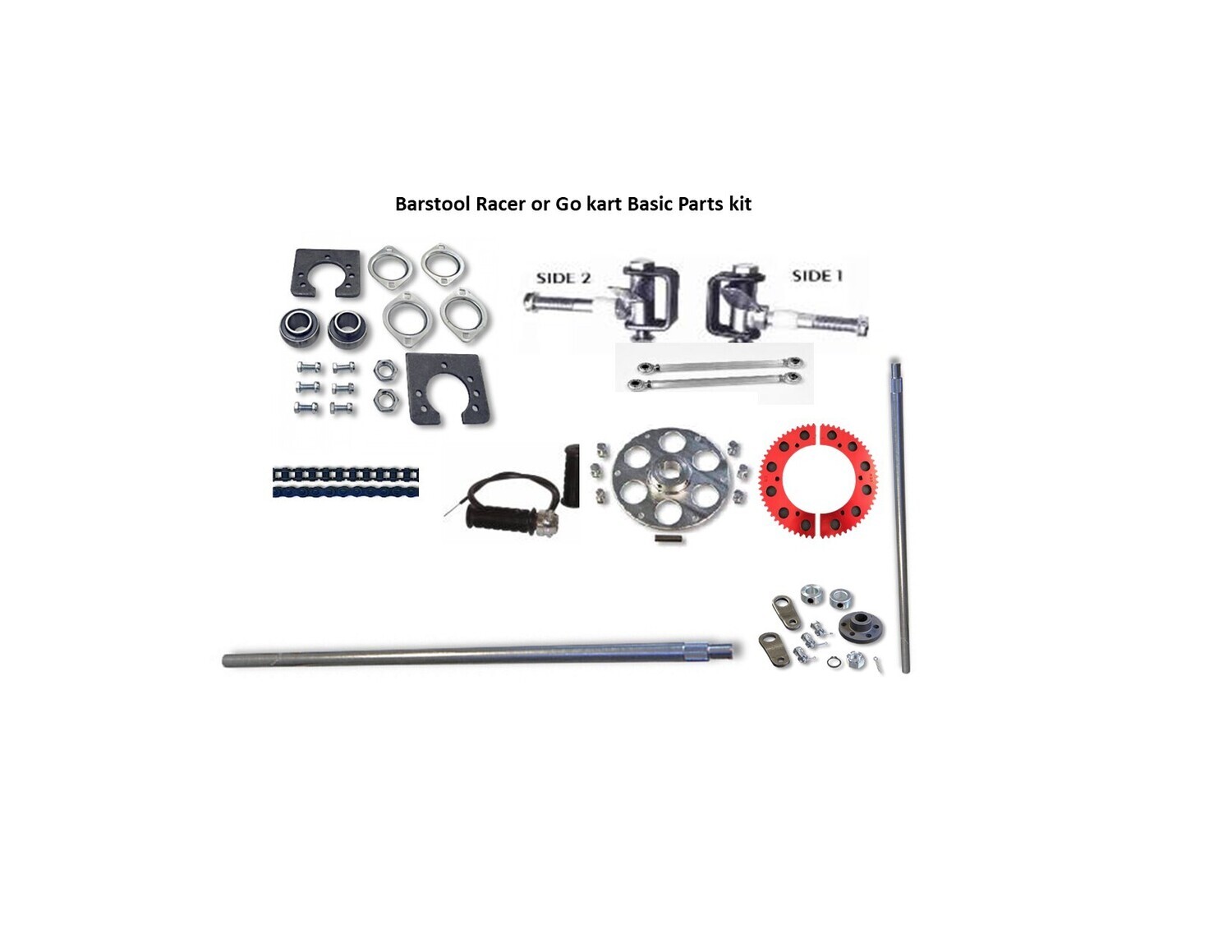 Barstool Racer-Go Kart Basic Parts Kit 1" axle