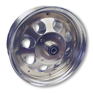10″ STEEL WHEEL, CHROME PLATED WITH 5/8″ ID PRECISION BALL BEARINGS