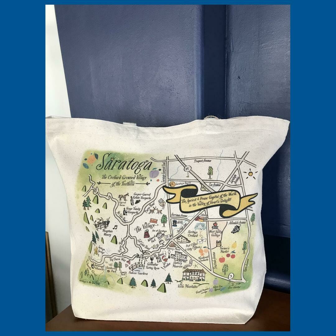 Saratoga Map Cotton Canvas Tote Saratoga Map Cotton Canvas Tote