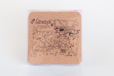Saratoga Map Cork Coaster Set