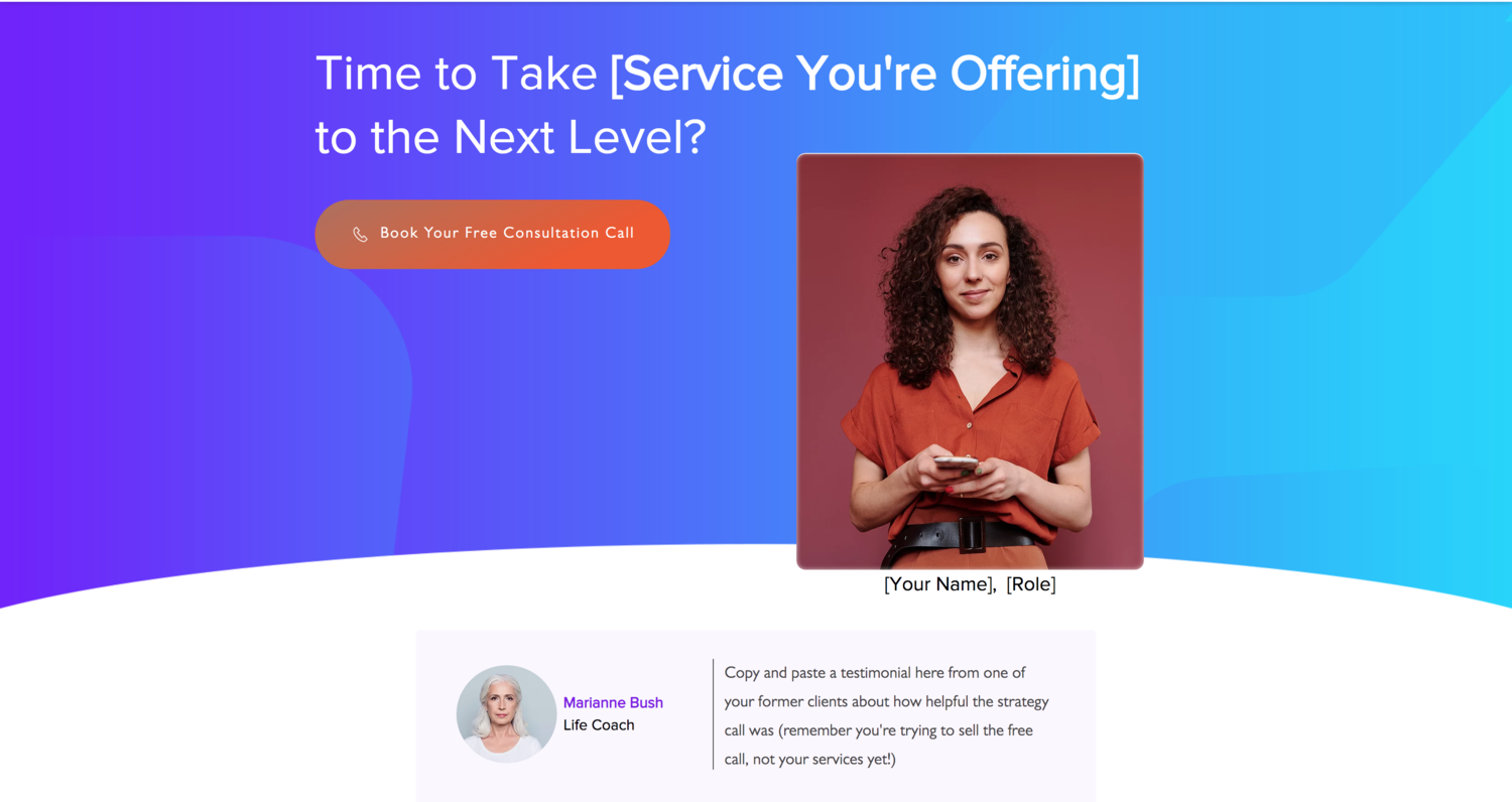 Consultation Call Landing Page