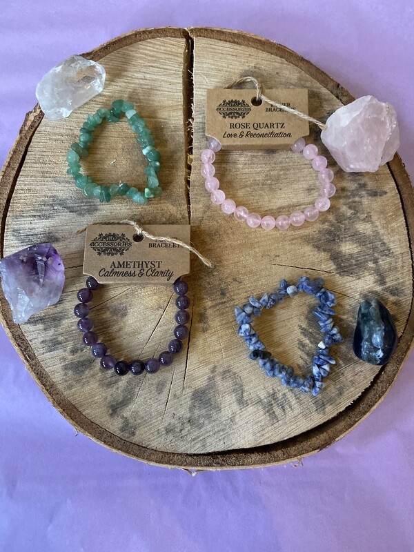 Crystal chipstone bracelets