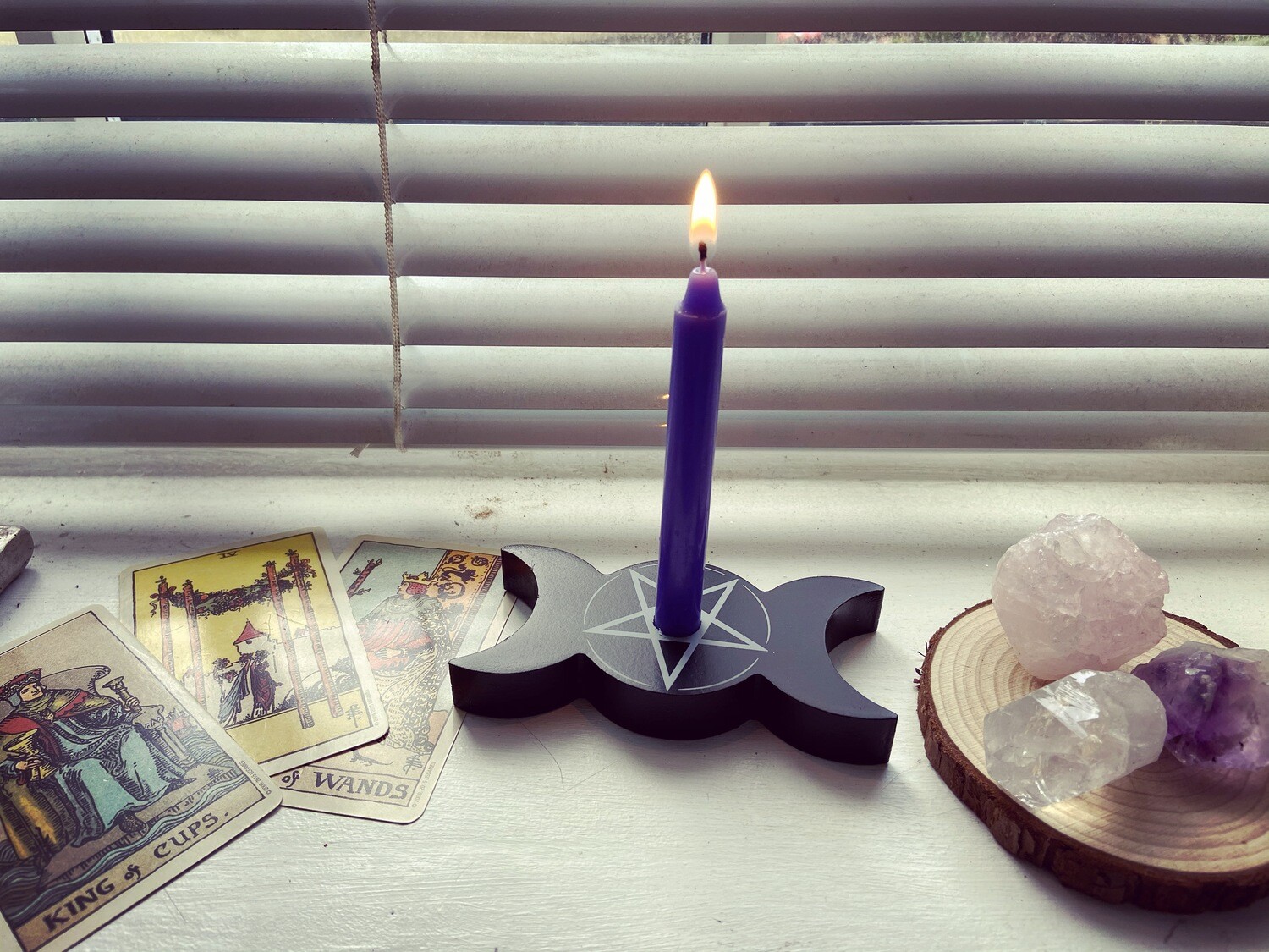 Triple Moon Spell Candle Holder