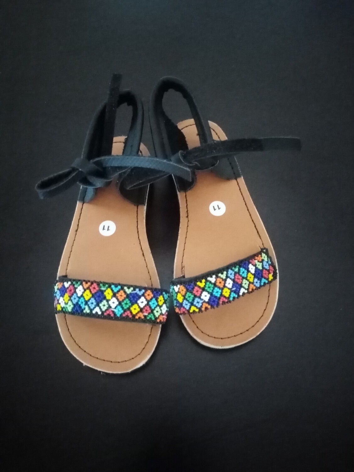 Girls multi-colour beaded sandal