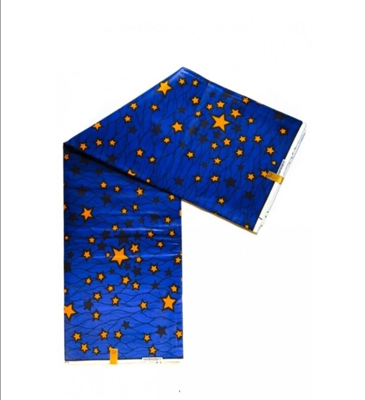 African Ankara Fabric "Blue Stars"