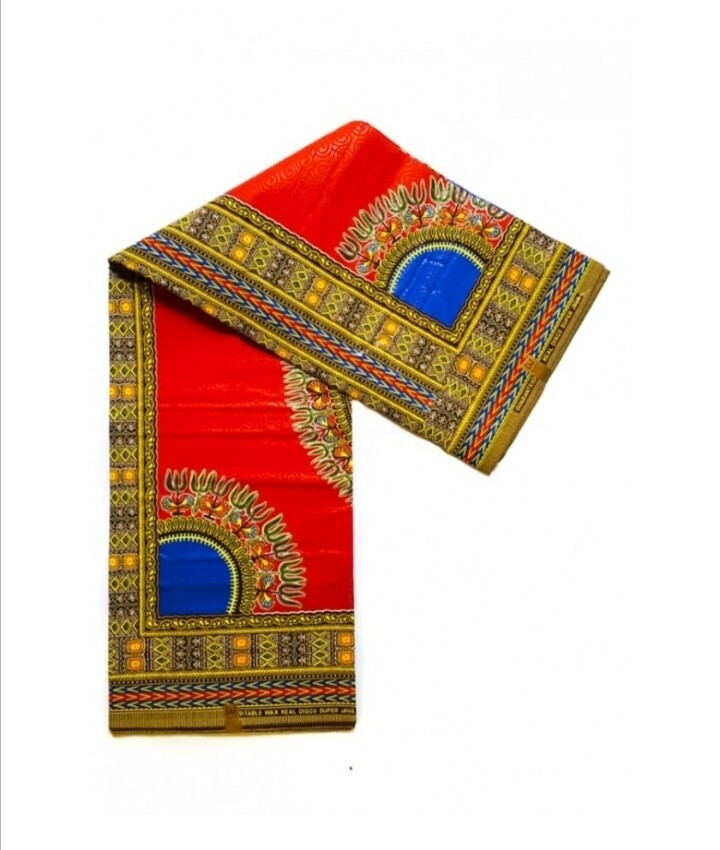 African Ankara Fabric "Dashiki Red"