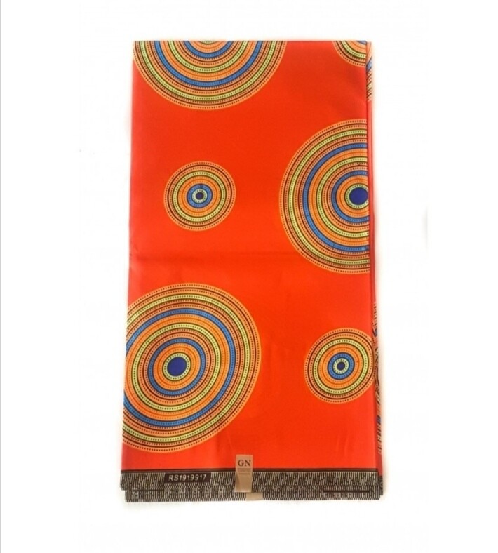 African Ankara Fabric "Orange Moon"