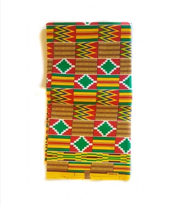 African Ankara Fabric &quot;Kente Green&quot;