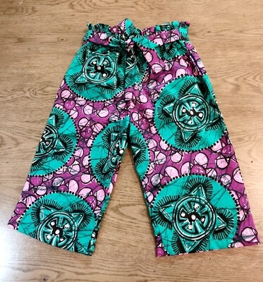 African Fabric Wide Leg 3/4 Pants Age 4 - 5