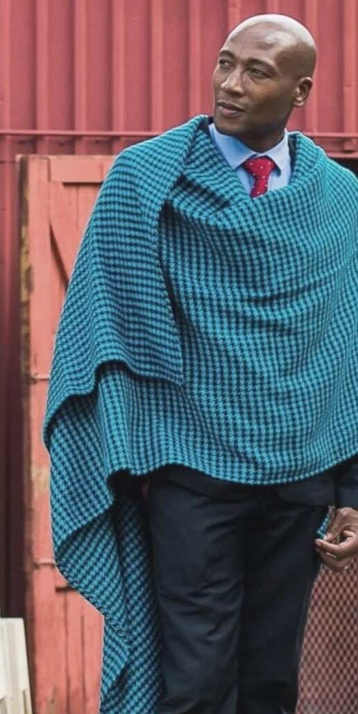 Turquoise Houndstooth Wrap