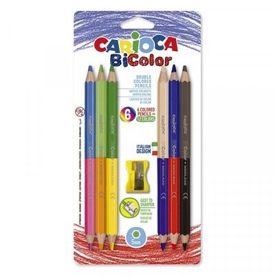 Lápices de colores con sacapunta Blister x 6 un - 12 colores