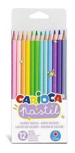 Lápices de colores Carioca Estuche x 12 colores pastel