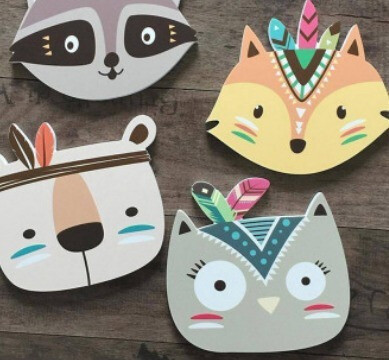 Cuadritos Deco Habitación Infantil Zorro Risa