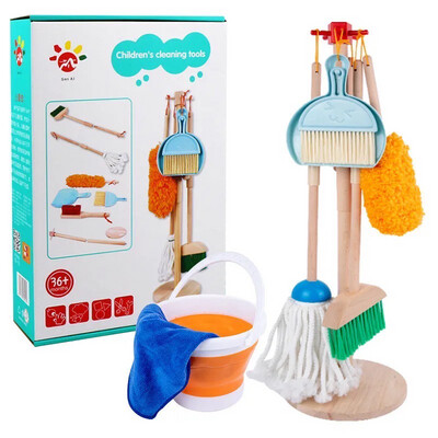 Juego de limpieza en madera